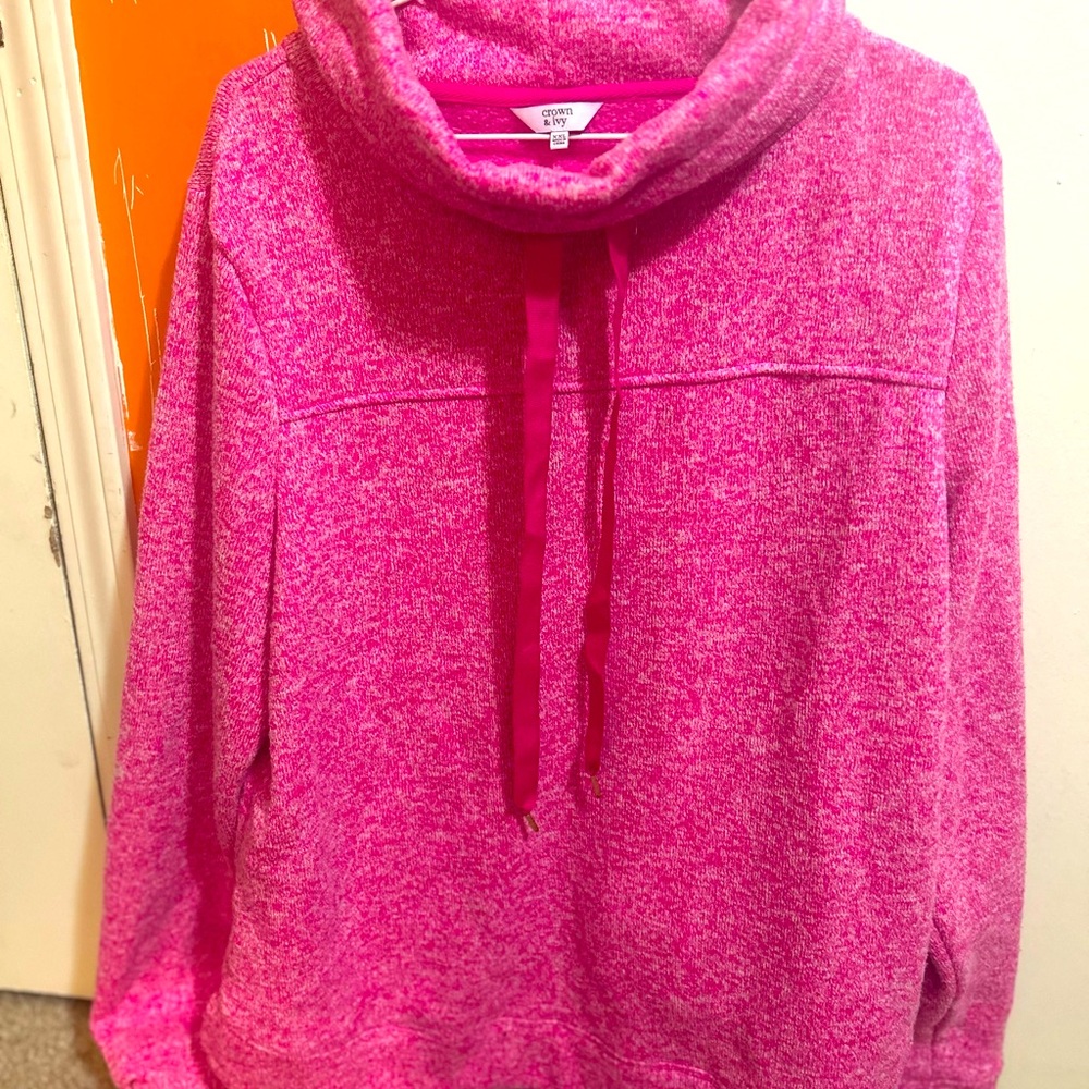 Crown & Ivy Pink Hoodie Sweatshirt